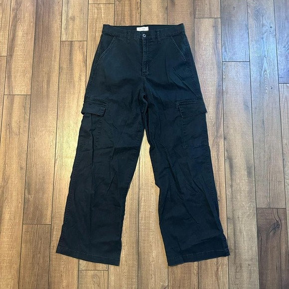 Y2K Jessica Simpson Baggy Black High Rise Cargo Pants size 8/29 - Picture 1 of 8